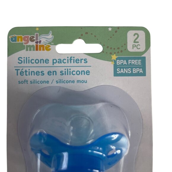 Angel Mine Silicone Pacifiers 2-Pack BPA Free Soft Silicone 0-36 Months - Picture 3 of 6